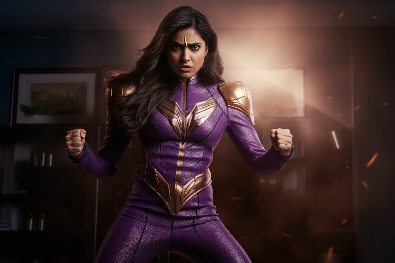 Inzpira superhero fighting villlain